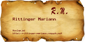 Rittinger Mariann névjegykártya